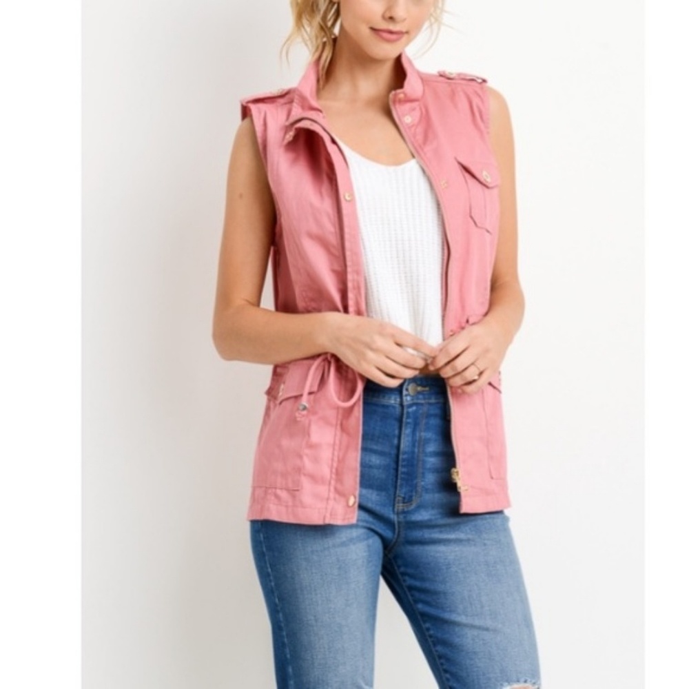 LAST 1! Mauve utility cargo vest - Picture 2 of 5
